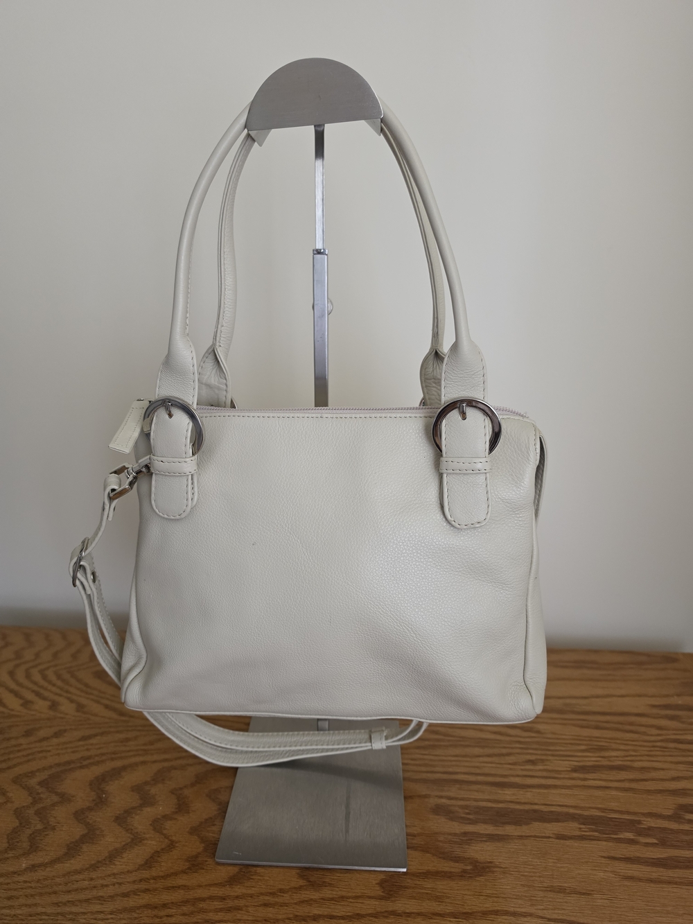 Derek Alexander Classic Cream Leather Womens Shoulder Bag
